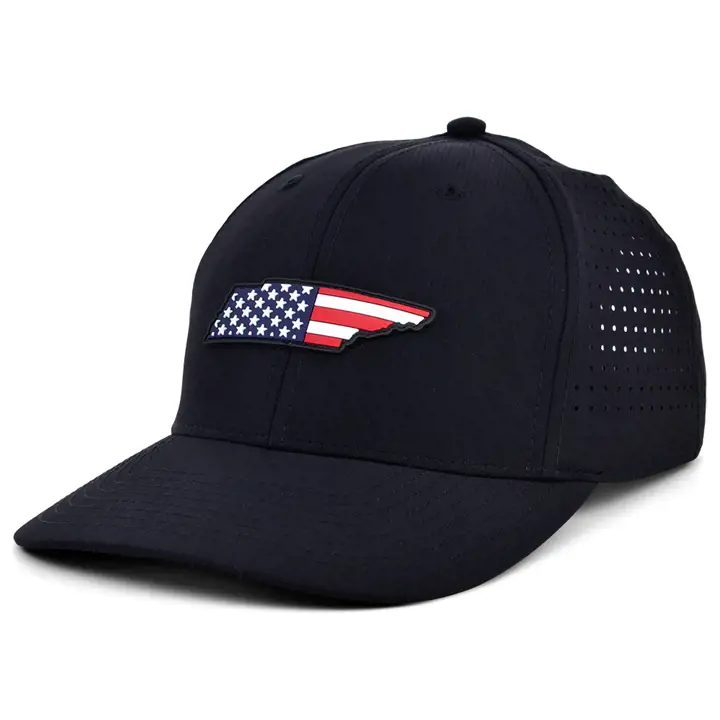 ÉCUSSON EN CAOUTCHOUC TENNESSEE DRAPEAU USA REMPLISSAGE noir