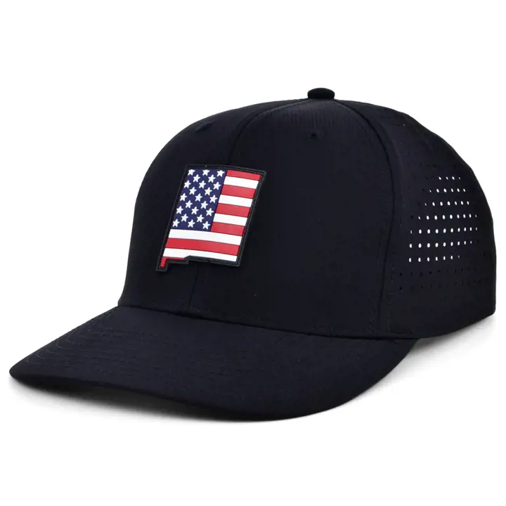 ECUSSON EN CAOUTCHOUC DRAPEAU DES ETATS-UNIS DU NOUVEAU-MEXIQUE NOIR