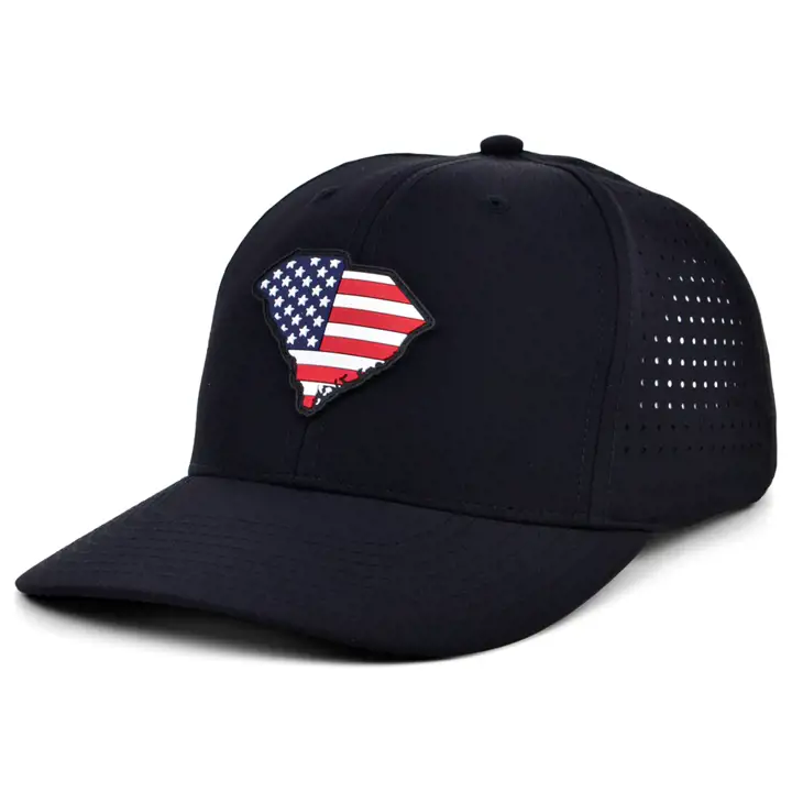 SOUTH CAROLINA RUBBER PATCH USA FLAG FILL blk