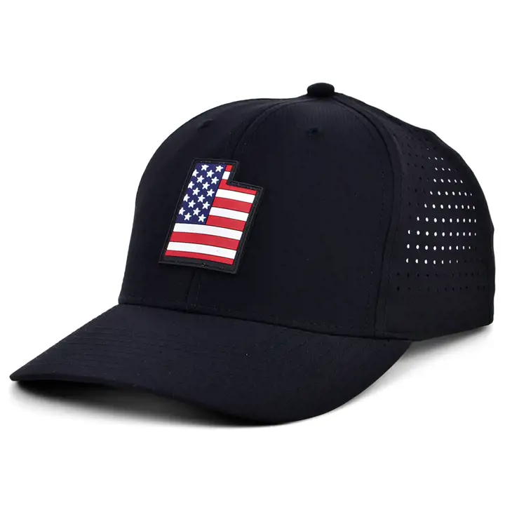 UTAH RUBBER PATCH DRAPEAU AMÉRICAIN REMPLISSAGE noir