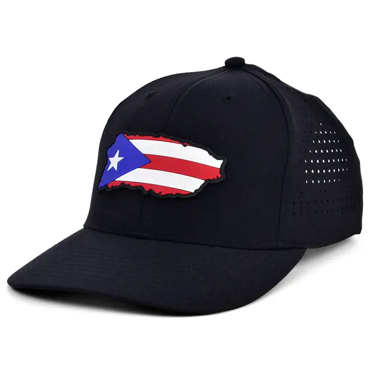 ÉCUSSON EN CAOUTCHOUC PORTO RICO DRAPEAU DE PORTO RICO REMPLI NOIR
