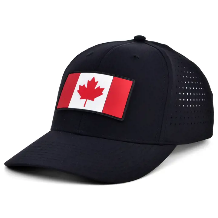 CANADA RUBBER PATCH DRAPEAU CANADIEN REMPLISSAGE noir