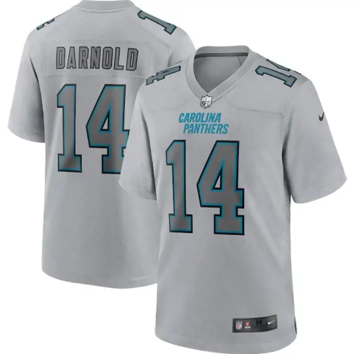 Maillot de match atmosphérique NFL Carolina Panthers Sam Darnold gris