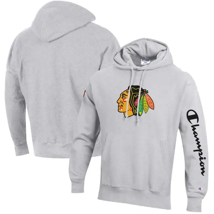 Chicago Blackhawks NHL OB Collection Sweat à capuche Reverse Weave gris