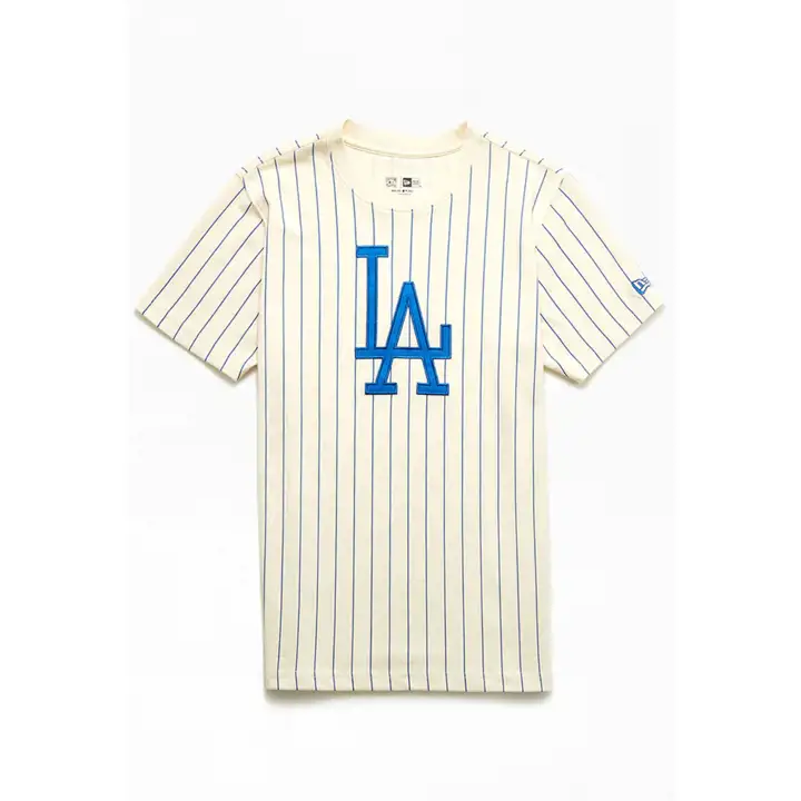 Los Angeles Dodgers MLB NE Throwback Pinstripe Crew Top II f