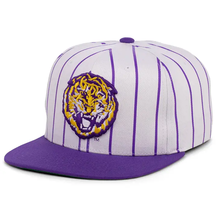Casquette L.S.U. NCAA Pinstripe Snap blanc/violet