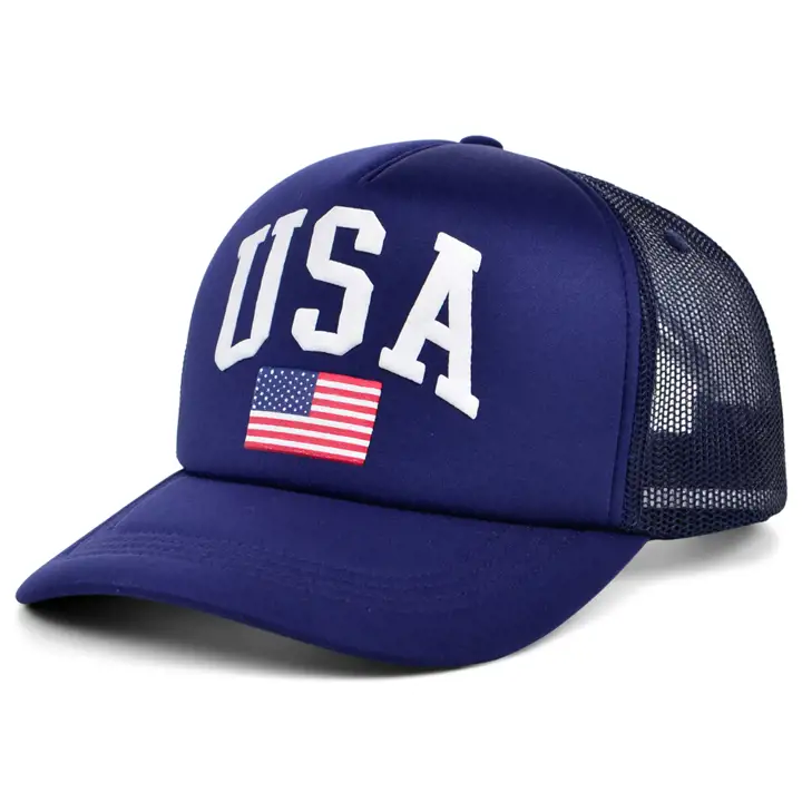 Ordinary Crowns Casquette Trucker en Mousse Pop Culture USA et Drapeau MARINE/B