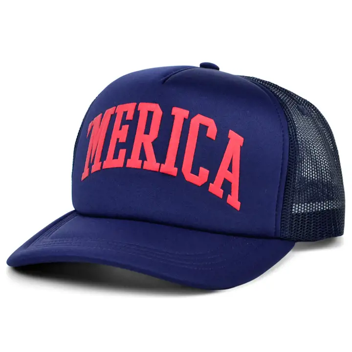 Casquette de camionneur en mousse style "Pop Culture Merica" Ordinary Crowns – Marine/Rouge