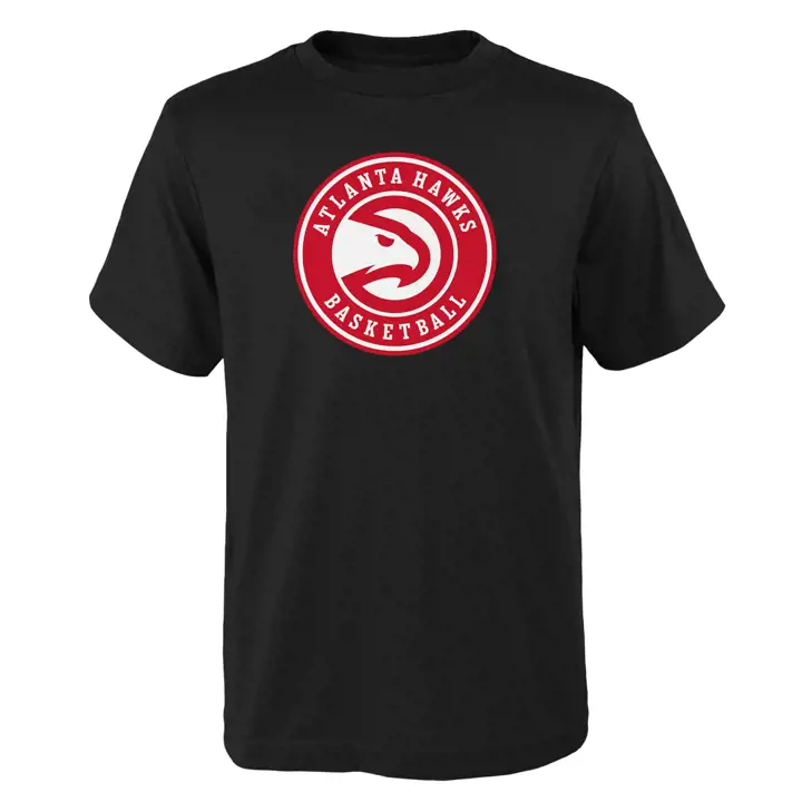 T-shirt avec logo principal des Atlanta Hawks NBA pour jeune - Noir