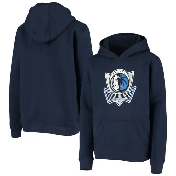 Sweat-shirt Bleu Marine Dallas Mavericks NBA avec Logo Principal pour Jeune