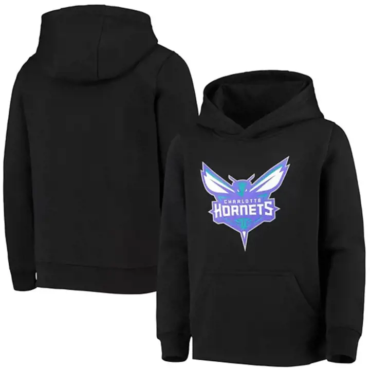 Sweat-shirt pour jeune NBA Charlotte Hornets avec logo principal – Noir