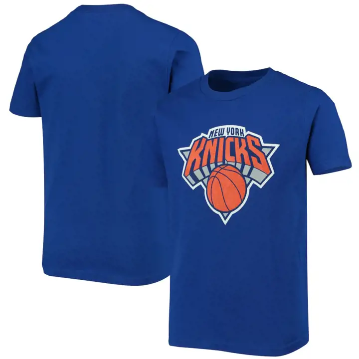 T-shirt bleu avec logo principal des New York Knicks pour enfant