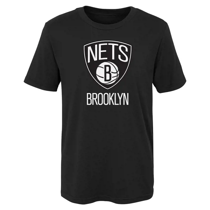 T-shirt Brooklyn Nets Kids avec logo principal, noir