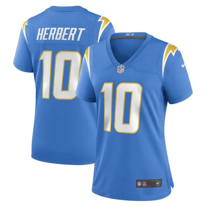 Maillot de match NFL LAChargers femme Justin Herbert bleu