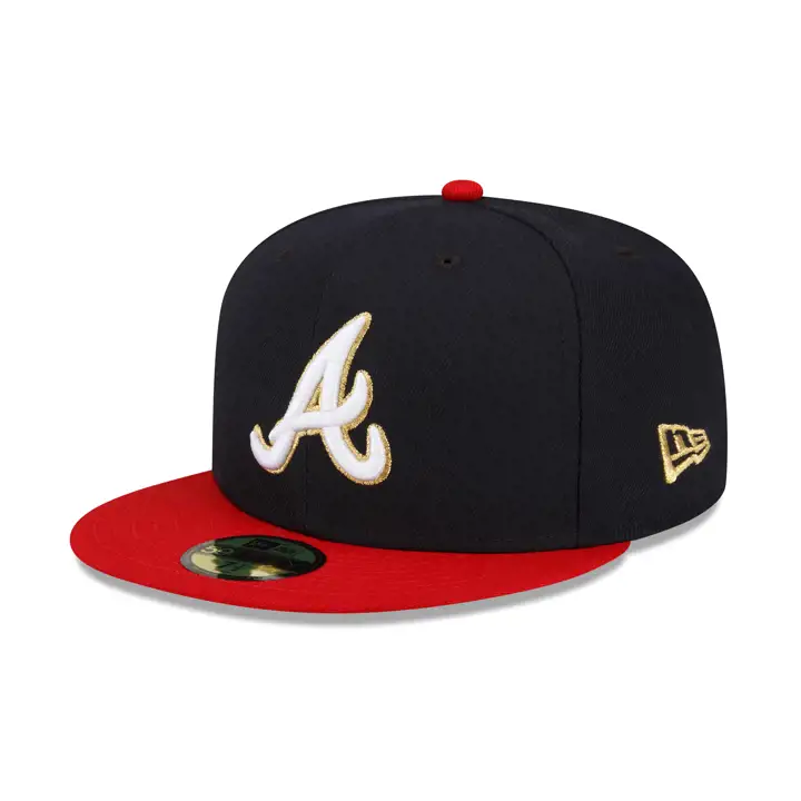 Casquette Atlanta Braves 2022 MLB WS Gold Collection 59Fifty bleu marine/rouge