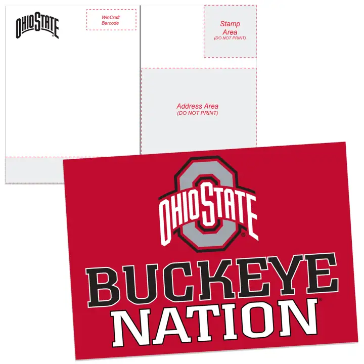 Carte postale des Buckeyes d'Ohio State - Rouge - Buckeye Nation