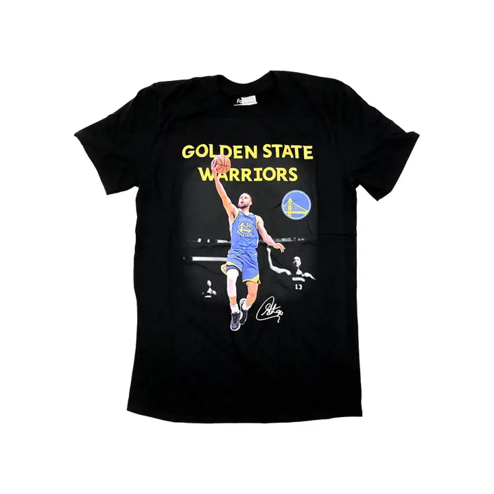 T-shirt graphique WARRIORS NBA joueur Stephen Curry NOIR