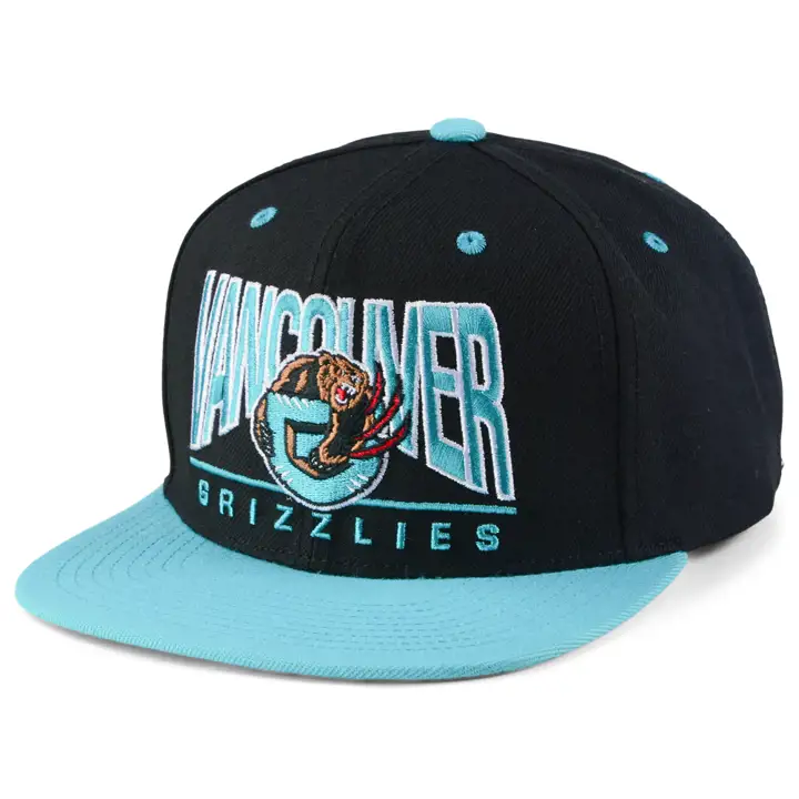 Casquette Vancouver Grizzlies NBA City Arch Snapback noire/bleue sarcelle/verte HWC