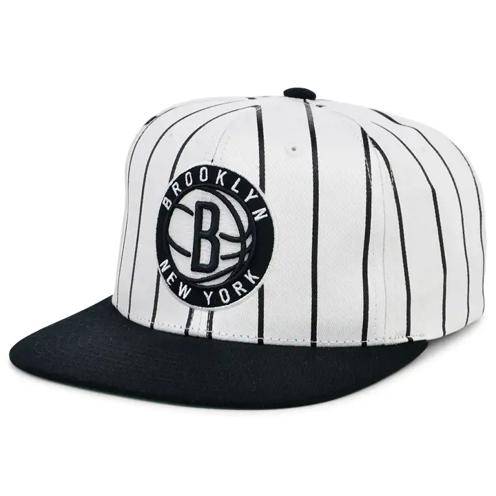 Casquette snapback Brooklyn Nets NBA King Pinstripe blc/noi/vrt
