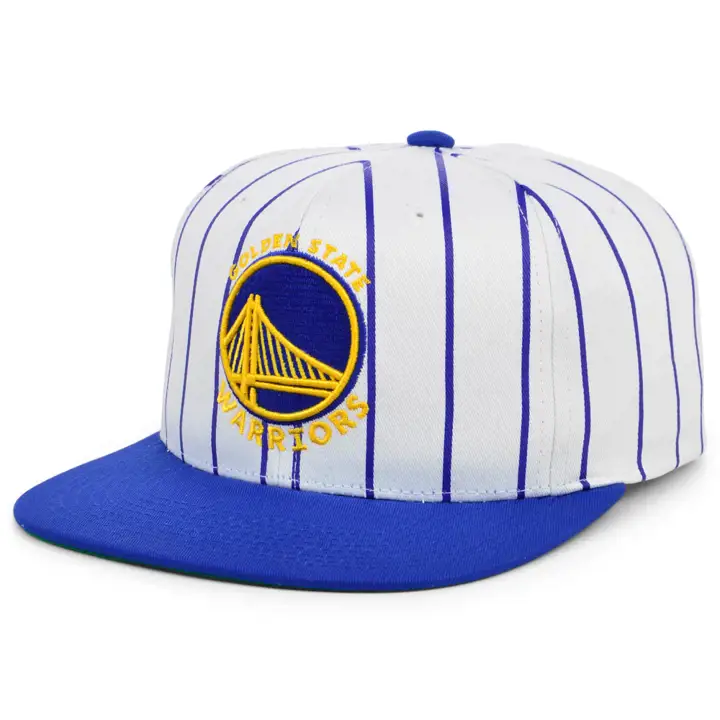 Casquette snapback à rayures Golden State Warriors NBA King blc/bleu/o
