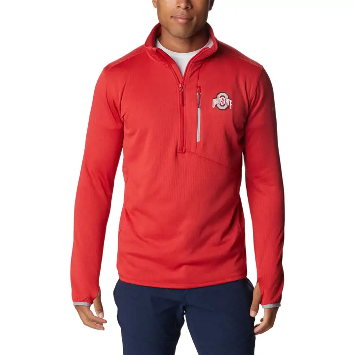Ohio State Buckeyes NCAA CLG Park View Polaire 1/2 Zip ROUGE