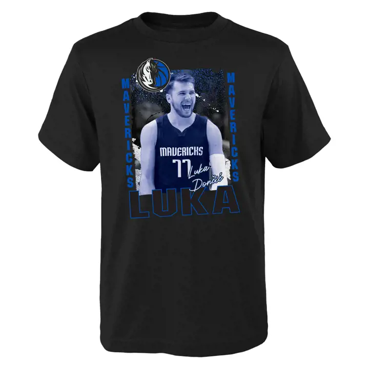 T-shirt de célébration MAVS NBA pour jeune 22 Luka Doncic NOUVEAU