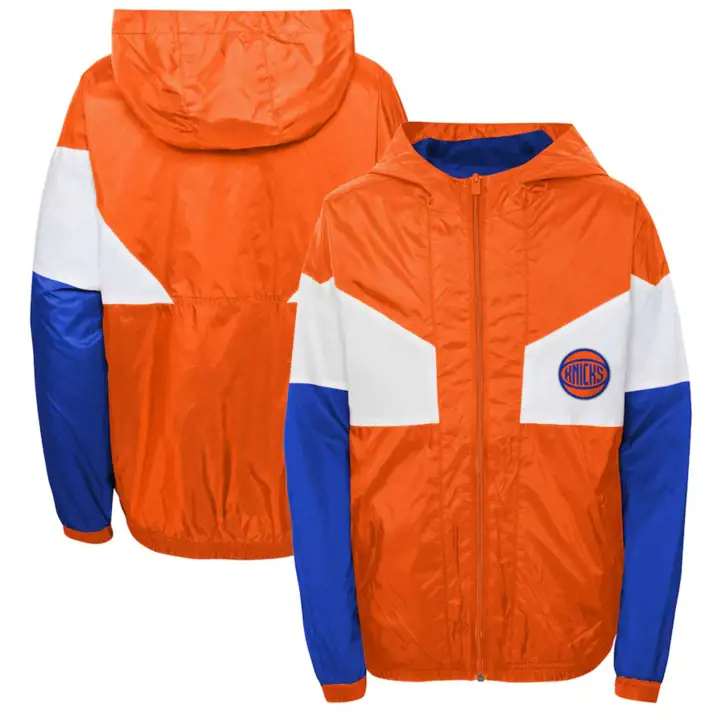 New York Knicks NBA Jeune Coupe-vent de basket 22 org/blu