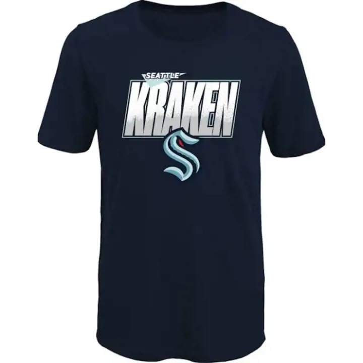 T-shirt enfant bleu Seattle Kraken LNH Frosty Center
