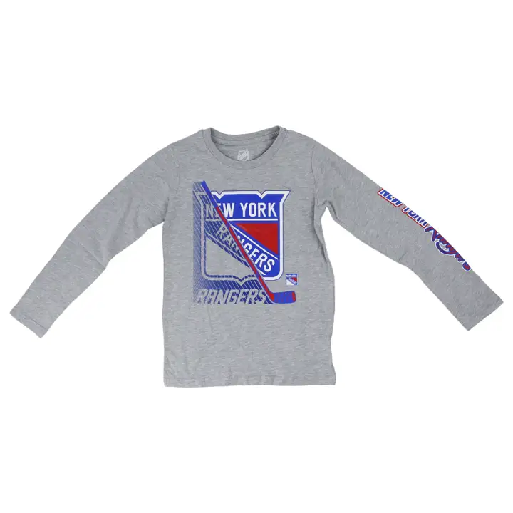 T-shirt manches longues Youth Split Speed LNH New York Rangers gris