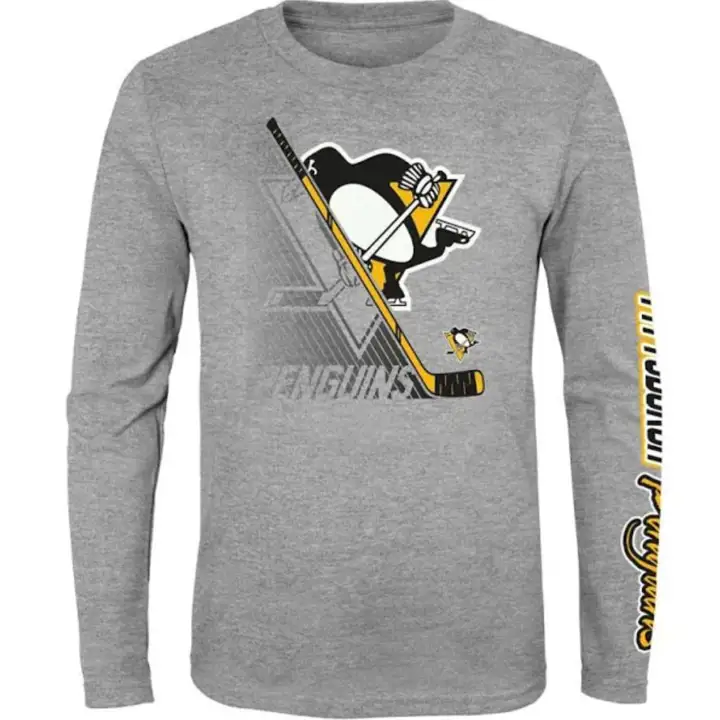T-shirt à manches longues Pittsburgh Penguins NHL Youth Split Speed gris