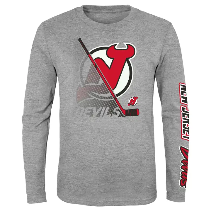 T-shirt à manches longues New Jersey Devils NHL Youth Split Speed gris