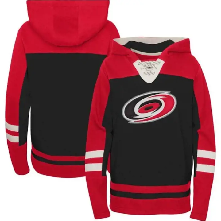 Chandail à capuchon lacé Carolina Hurricanes LNH, jeune, indémodable, rouge/noir