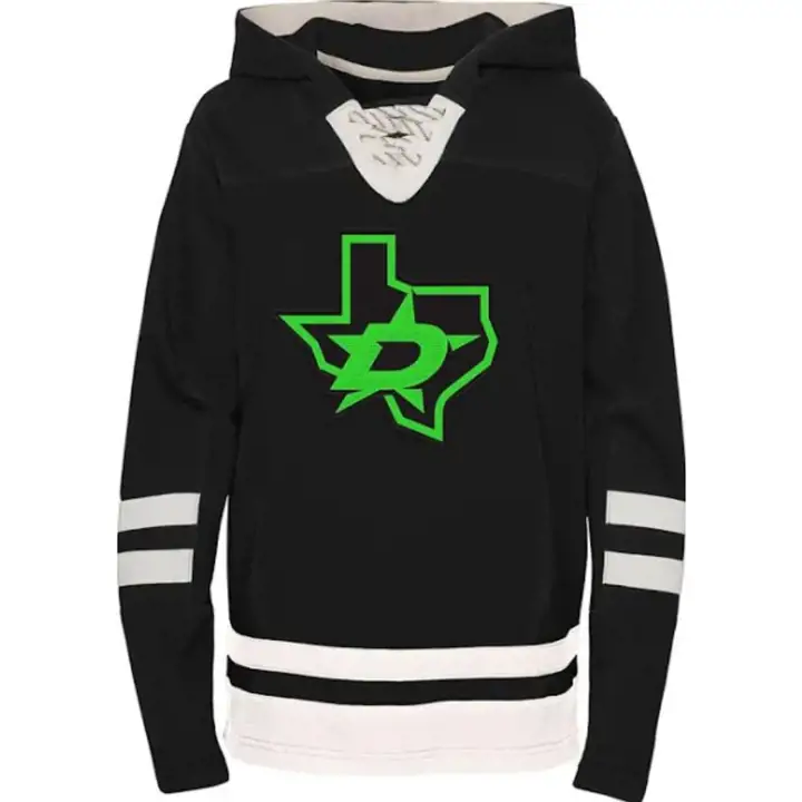 Chandail à capuchon à lacets « Ageless » pour jeunes de la LNH des Stars de Dallas – vert fluo/noir