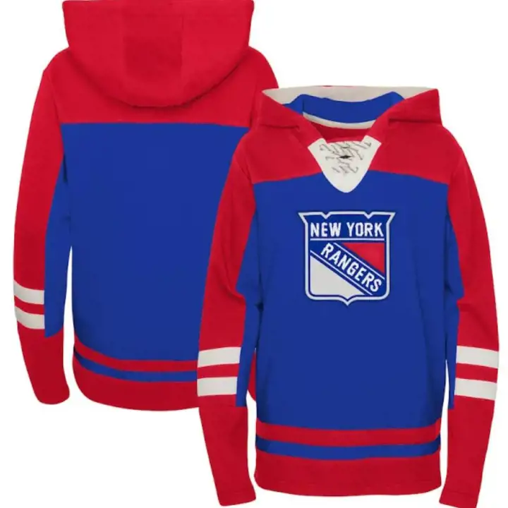 Sweat à capuche Ageless Lacer des Rangers de New York LNH pour jeunes - rouge/bleu