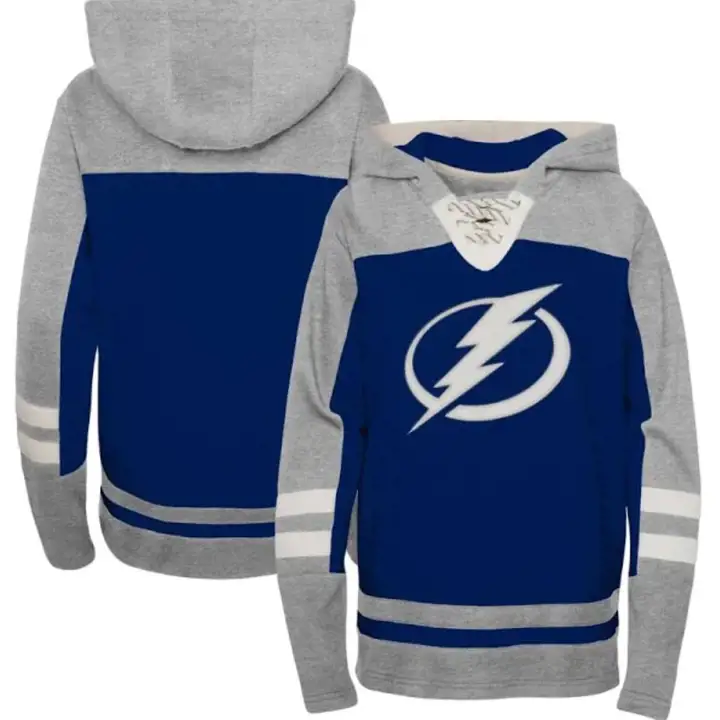 Chandail à capuchon à lacets Tampa Bay Lightning LNH Ageless pour jeune gris/bleu