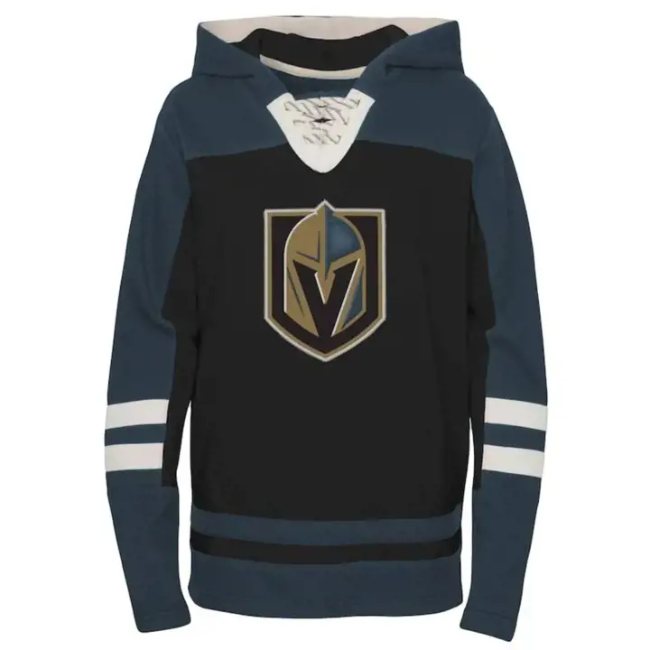 Chandail à capuchon à lacets intemporel de la LNH pour jeunes – Vegas Golden Knights vieil o/bleu