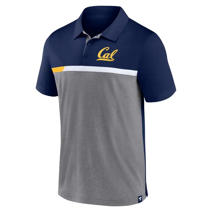 Polo U.C. Berkeley Golden Bears NCAA à blocs de couleur séparés