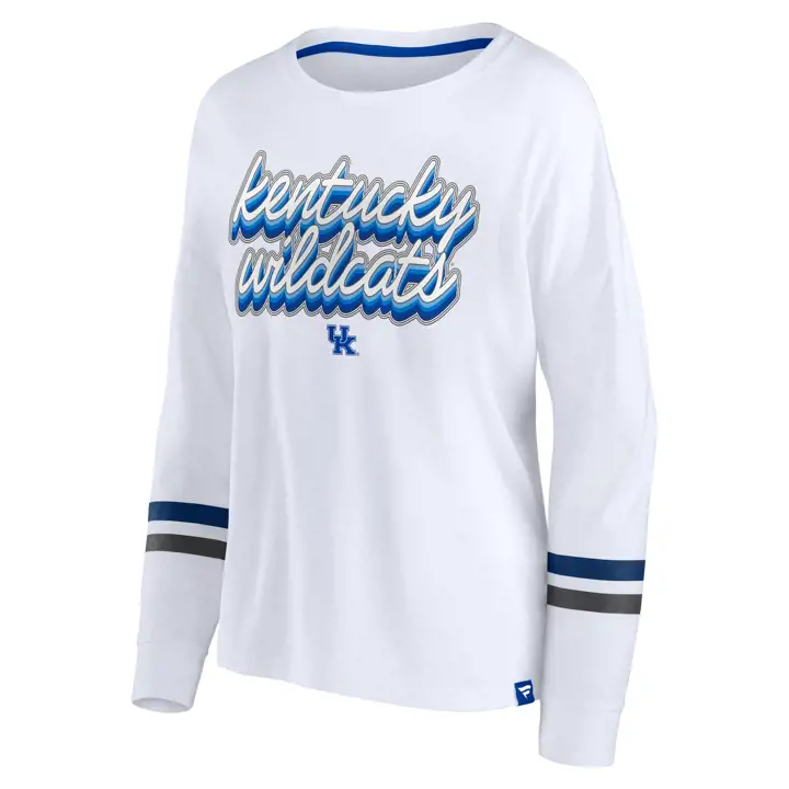 Kentucky Wildcats NCAA Womens Retro Power LS T-Shirt 22 WHT/