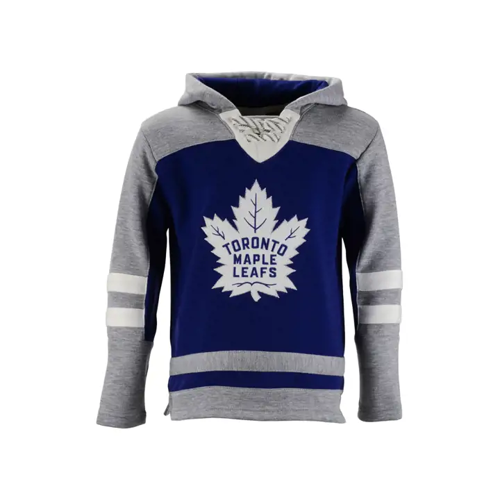 Chandail à capuchon Lacer intemporel pour enfants des Maple Leafs de Toronto de la LNH, gris/bleu
