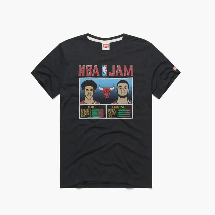 T-shirt NBA Jam des Chicago Bulls Balle/Lavine noir