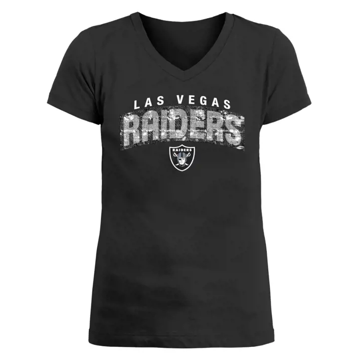 T-shirt à paillettes réversibles NFL Fille Las Vegas Raiders 22 noir