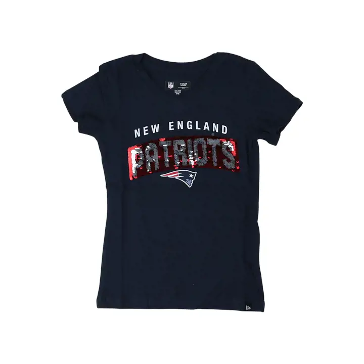 T-shirt à sequins réversibles NFL Fille New England Patriots 22 marine