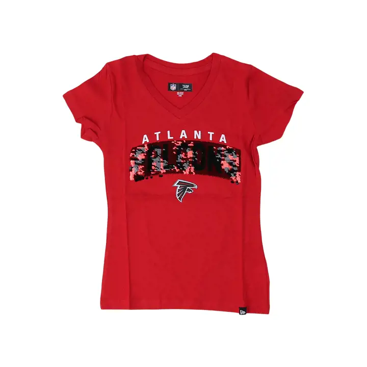 T-shirt à sequins réversibles rouges pour filles NFL Atlanta Falcons 22