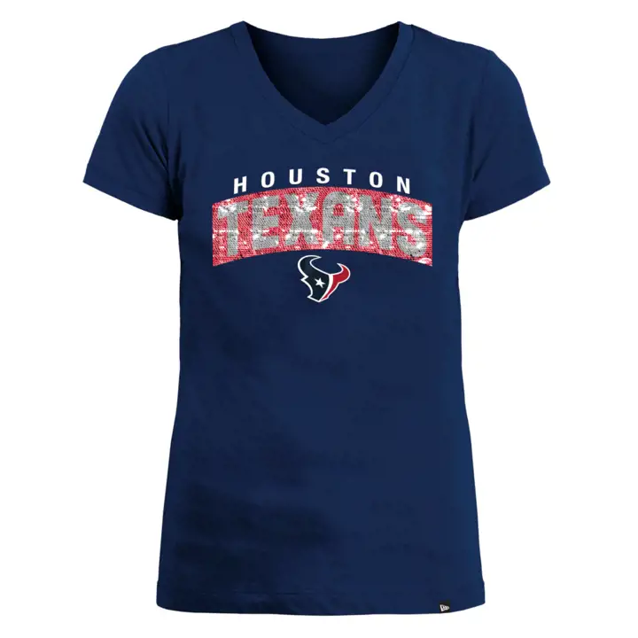 T-shirt à sequins réversibles NFL Houston Texans pour fille 22 ans, marine