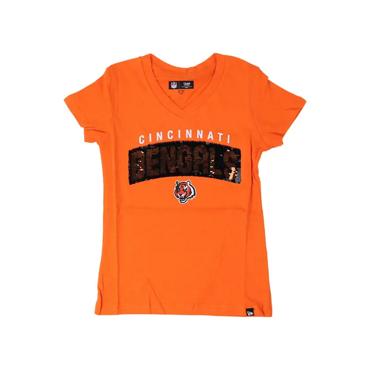 T-shirt à sequins réversibles NFL Cincinnati Bengals pour fille 22 org