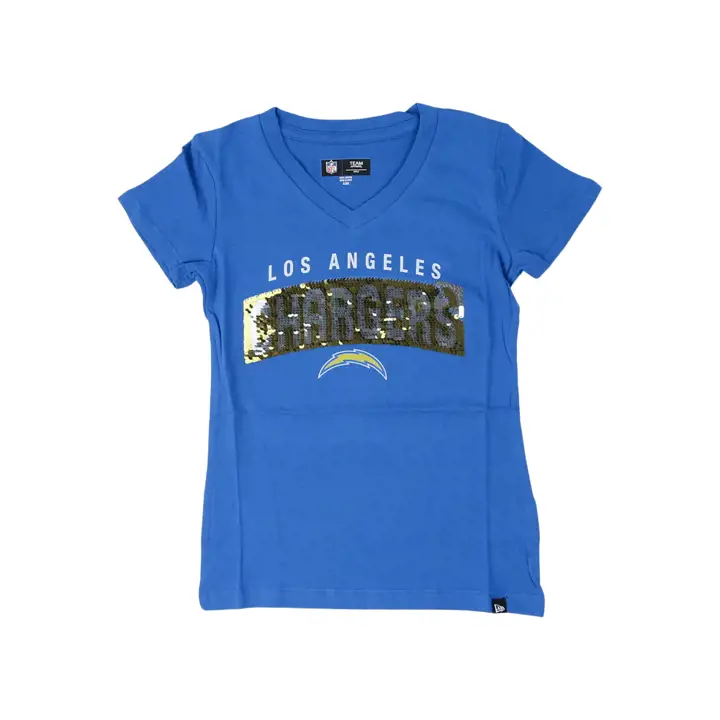 T-shirt à paillettes réversibles NFL Los Angeles Chargers pour fille 22 bleu