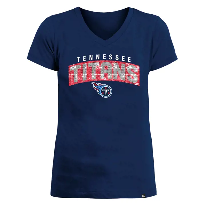 T-shirt à sequins réversibles Tennessee Titans NFL pour filles 22 ans bleu