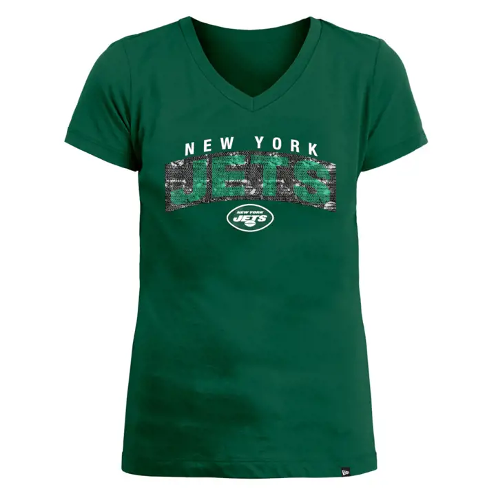 T-shirt à paillettes réversibles NFL Filles New York Jets 22 vert
