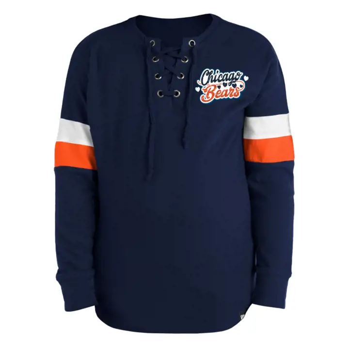 T-shirt Chicago Bears NFL fille à lacets manches longues 22 marine