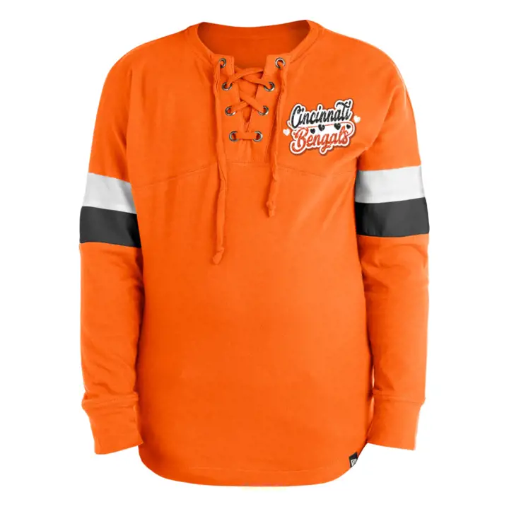 T-shirt Cincinnati Bengals NFL Fille Manches Longues à Lacets 22